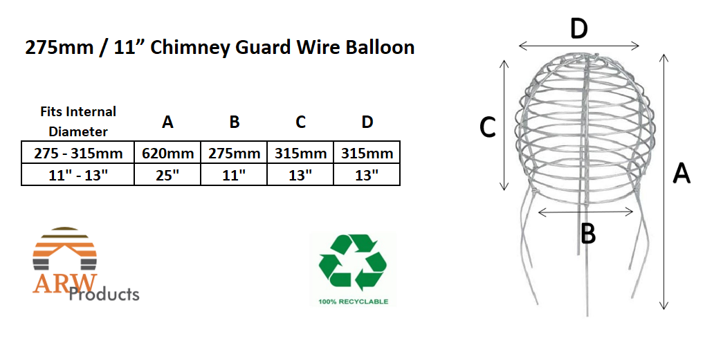 275mm Galvanised Wire Balloon Guard