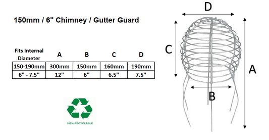 150mm 12 Pack Galvanised Wire Balloon Guard