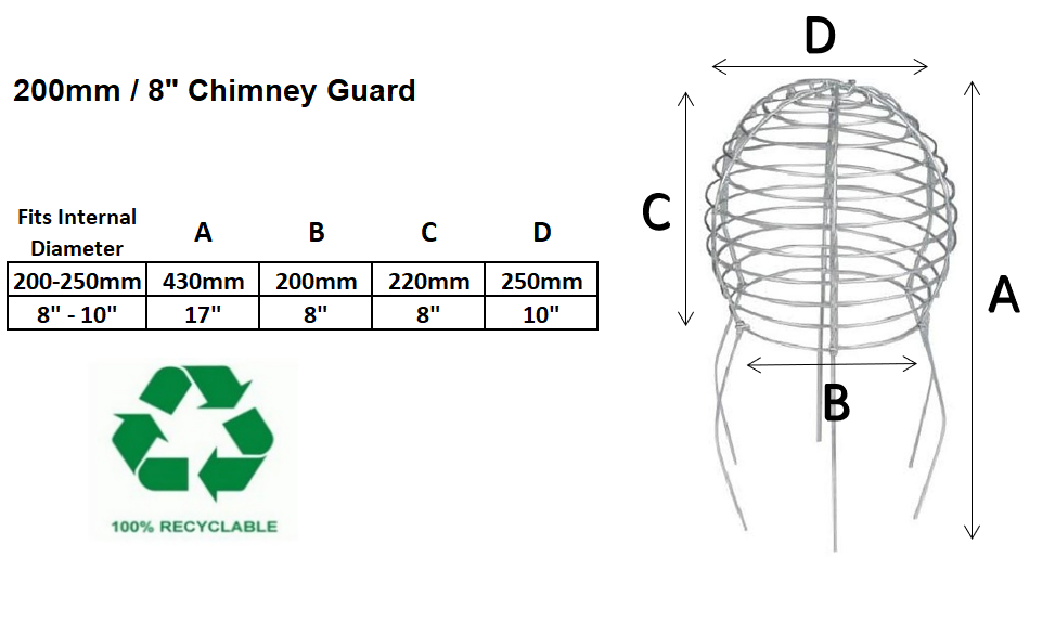 200mm 12 Pack Galvanised Wire Balloon Guard